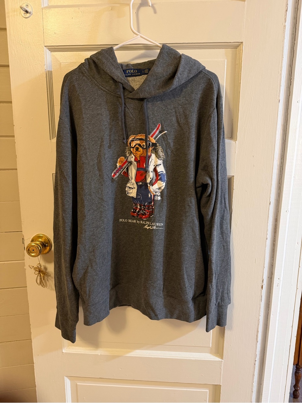 Ralph Lauren Gray Polo Bear Pullover Hoodie